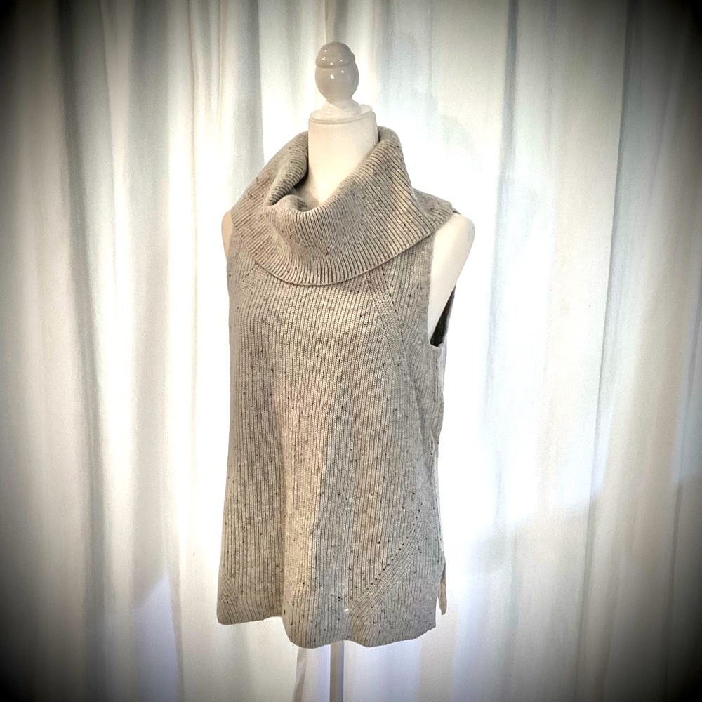 Talbots NWT Gray Cowlneck Sweater Vest